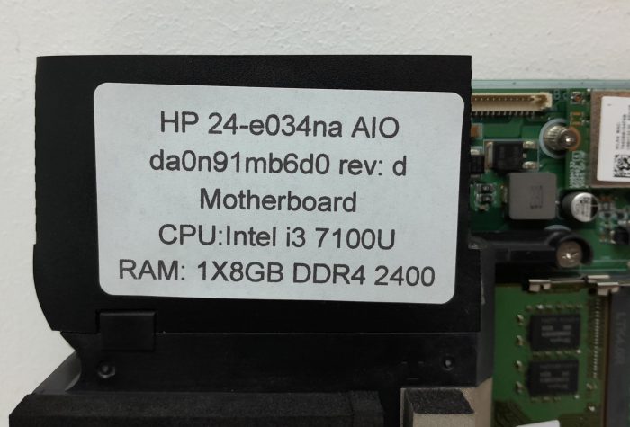 HP 24-e034na AIO da0n91mb6d0 rev D Motherboard - Image 3