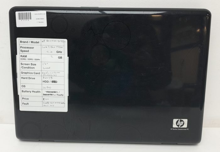 HP Pavilion DV9500 - Core 2 Duo T7300 2.0GHz - 2GB RAM - 17" - Nvidia Geforce 8400m Gs - 160GB HDD - Windows 10 Pro - Image 3