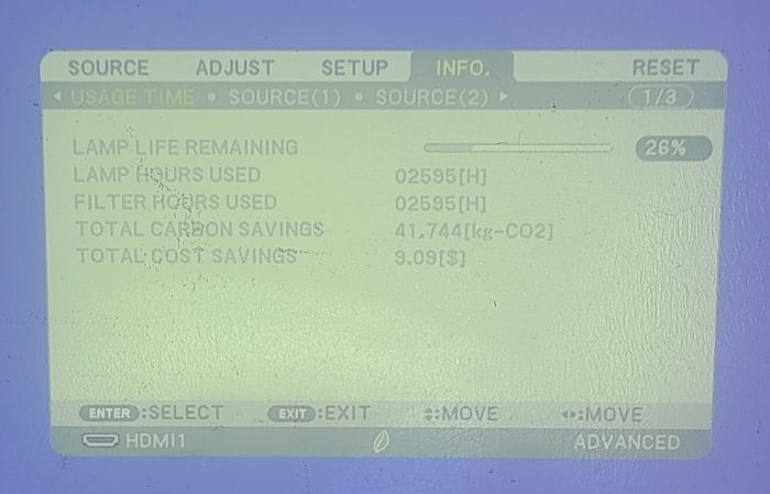 Nec NP-P501X HDMI VGA Projector 2595 Lamp Hours Used - Image 2