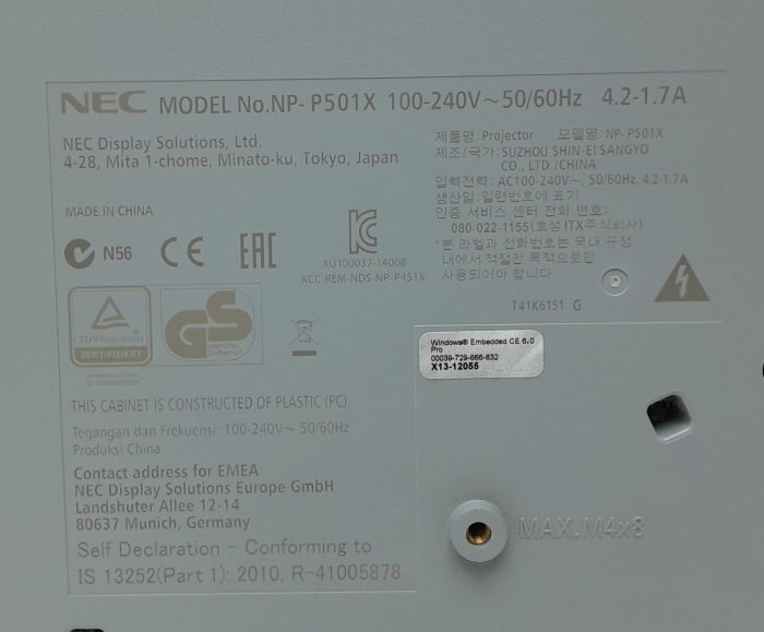 Nec NP-P501X HDMI VGA Projector 2595 Lamp Hours Used - Image 3