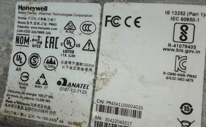Honeywell PM43 Thermal Printer - Image 3