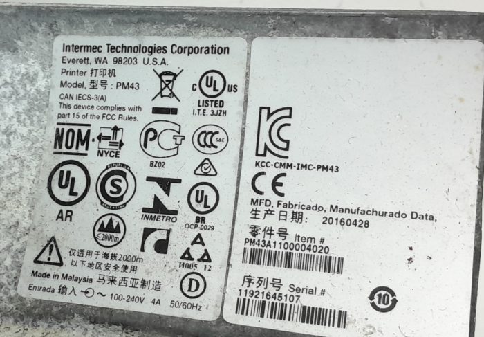 Honeywell PM43 Thermal Printer - Image 3