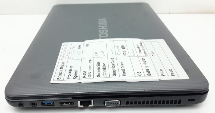 Toshiba Satellite Pro L830-172 - i3-2375m 1.5GHz - 2GB Ram - 13.3" - 500GB HDD - Windows 10 Home - Image 5