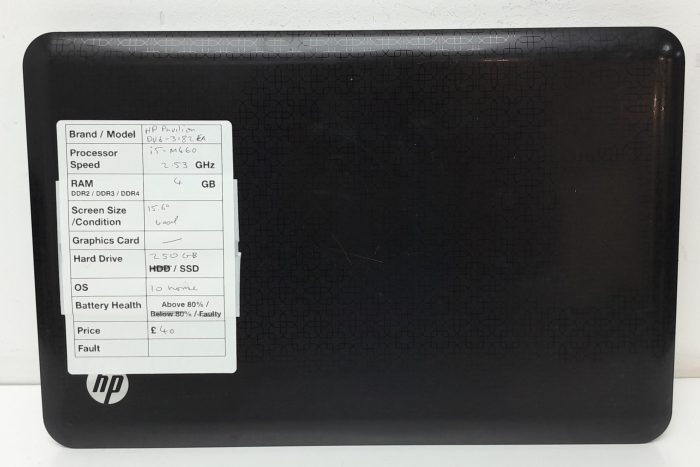 HP Pavilion DV6-3182EA - i5-M460 2.53GHz - 4GB - 15.6" - 250GB SSD - Windows 10 Home - Image 3