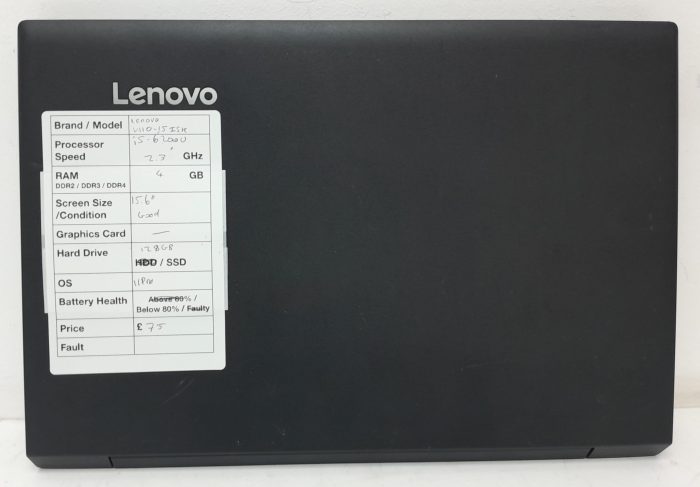 Lenovo V-15ISK 80TL - i5-6200U 2.3GHz - 4GB Ram - 15.6" - 128GB SSD - Windows 11 Pro - Image 3