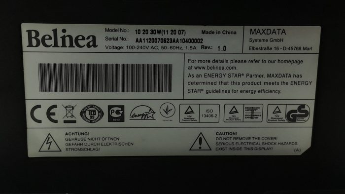 Belinea 10 20 30W(11 20 07) 20" VGA Monitor - Image 3