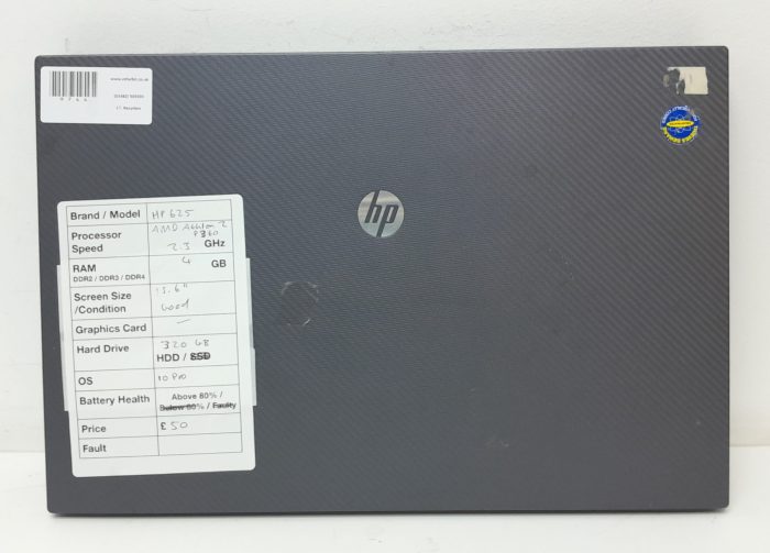 HP 625 - AMD Athlon 2 P360 2.3GHz - 4GB RAM - 15.6" - 320GB HDD - Windows 10 Pro - Image 3