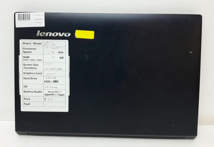 Lenovo B50-80 80LT - i3-4005U 1.7GHz - 4GB Ram - 15.6" - 500GB HDD - Windows 10 Home - Image 3