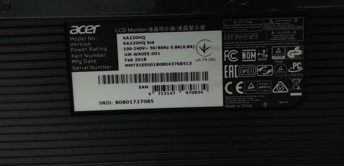 Acer KA220HQ 21.5" HDMI DVI VGA LCD Monitor - Image 3