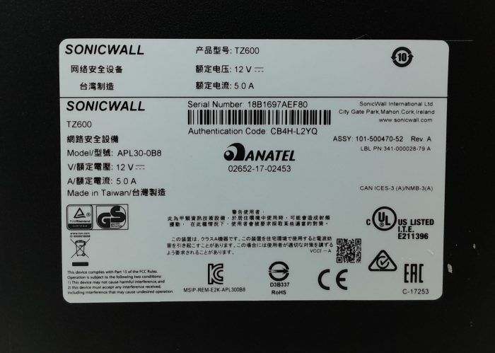Sonicwall TZ600 APL30-0B8 Firewall - Image 3