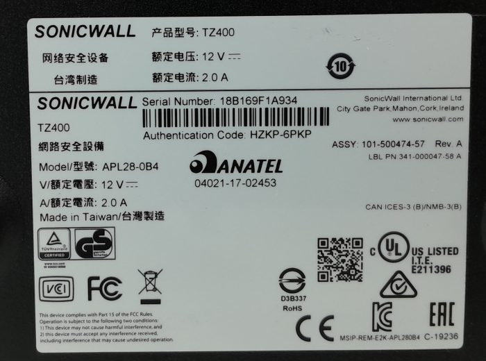 Dell SonicWALL TZ400 APL28-0B4 Network Security Firewall Appliance - Image 3