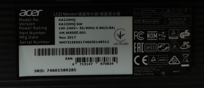 Acer KA220HQ 21.5" HDMI DVI VGA LCD Monitor - Image 3