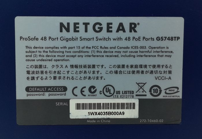 Netgear Prosafe GS748TP 48 Port Gigabit Smart Switch with 48 PoE Ports - Image 3