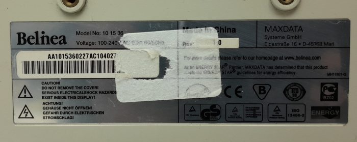 Belinea 10 15 36 15" VGA Monitor - Image 3