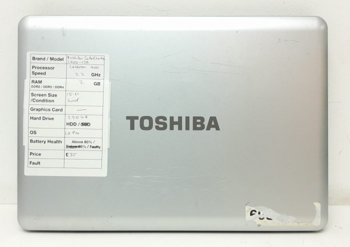 Toshiba Satellite Pro L450-17L - Celeron 900 @ 2.2GHz - 2GB Ram - 15.6" - 120GB SSD - Windows 10 Pro - Image 4
