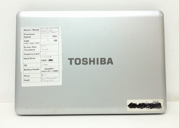 Toshiba Satellite Pro L450-13R - Celeron 900 2.2GHz - 2GB Ram - 15.6" - 250GB HDD - Windows 10 Pro - Image 3
