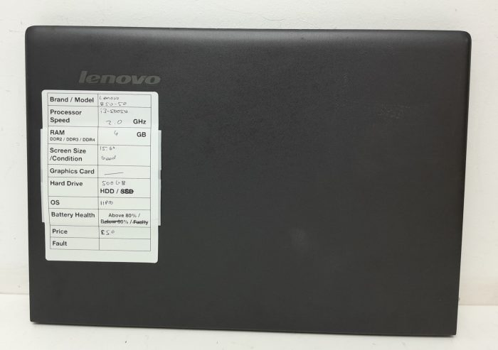 Lenovo B50-50 80S2 - i3-5005U 2.0GHz - 4GB Ram - 15.6" - 500GB HDD - Windows 11 Pro - Image 3