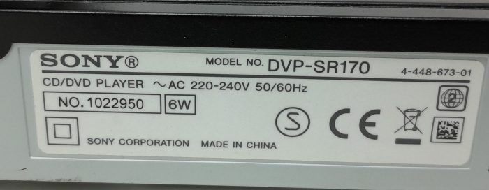 Sony DVP-SR170 CD/DVD Player - Image 3