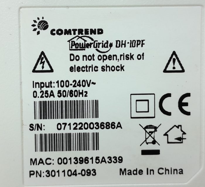 Comtrend PowerGrid DH-10PF Poweline-Ethernet Adapter with Filter - Image 3