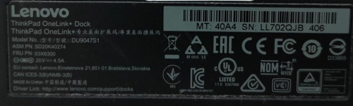 Lenovo DU9047S1 ThinkPad OneLink+ Docking Station - Image 3