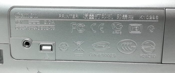 Canon iP100 K10296 Inkjet Printer faulty for parts with charger - Image 3