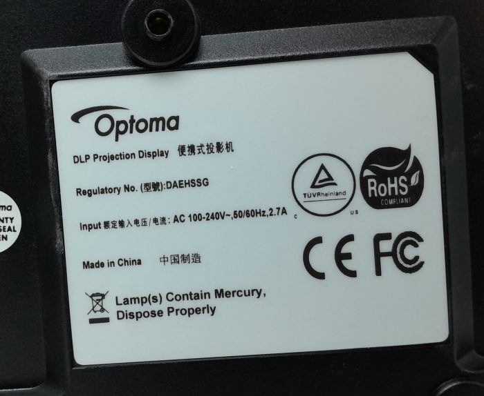Optoma DAEHSSG HDMI VGA DLP Projector 403 Lamp Hours Used - Image 3