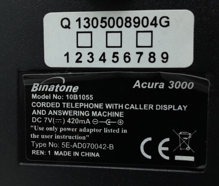 Binatone Acura 3000 10B1055 Corded Telephone With Caller Display & Answering Machine - Image 3