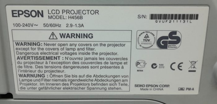 Epson EB-470 H456B HDMI VGA LCD Projector 1622 Lamp Hours Used - Image 3