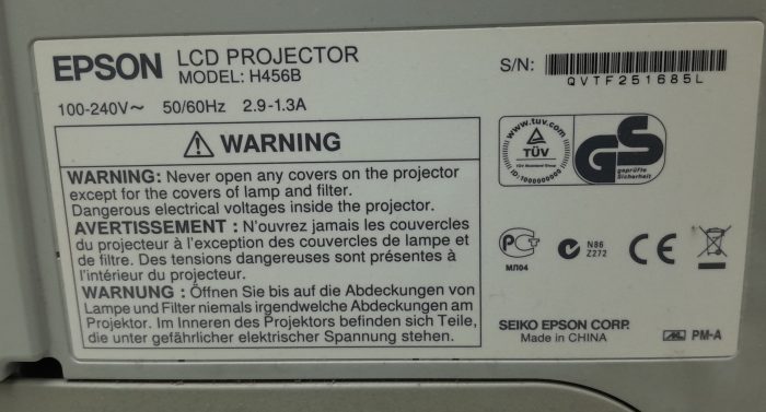 Epson EB-470 H456B HDMI VGA LCD Projector 1010 Lamp Hours Used - Image 3