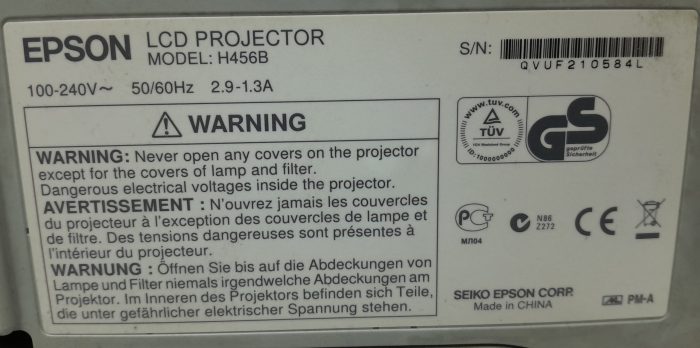 Epson EB-470 H456B HDMI VGA LCD Projector 622 Lamp Hours Used - Image 3