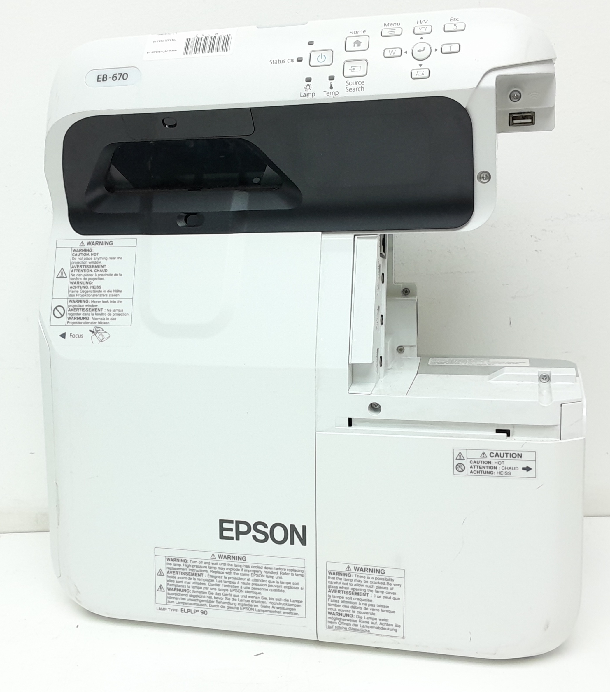 20240327_110858 Epson EB-670 H747B HDMI VGA LCD Projector 893 Lamp Hours Used - Image 1