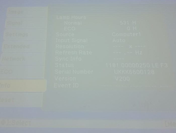 Epson EB-570 H605B HDMI VGA LCD Projector 531 Lamp Hours Used - Image 2