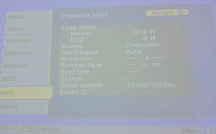 Epson EB-685W H744B HDMI VGA LCD Projector 3212 Lamp Hours Used - Image 2