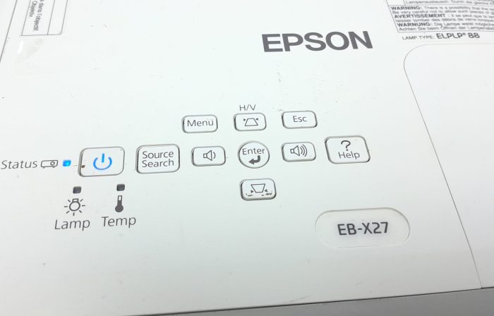 Epson H692B EB-X27 HDMI VGA LCD Projector 1885 Lamp Hours Used - Image 7