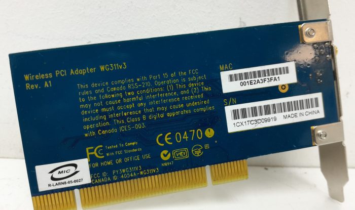 Netgear WG311v3 54 Mbps Wireless PCI Adapter - Image 3