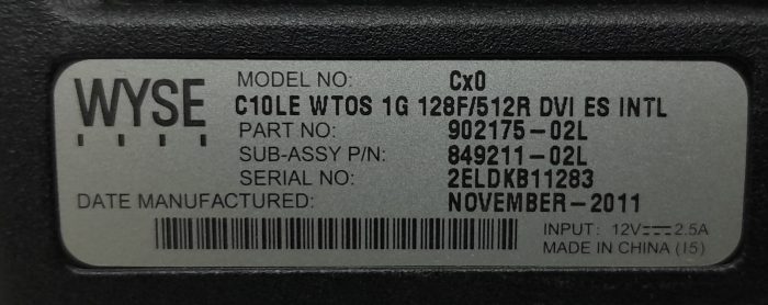 Wyse Cx0 C10LE WT0S 1G 128/512R DVI ES Mini PC - Image 3