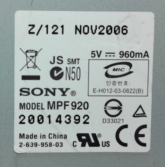Sony MPF920 Internal Floppy Disc Drive - Image 3