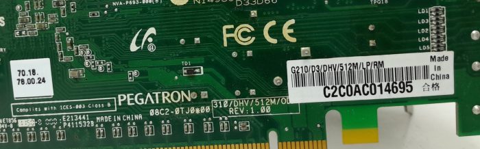 Nvidia Pegatron G210/D3/DHV/512M/LP/RM Graphics Card - Image 3