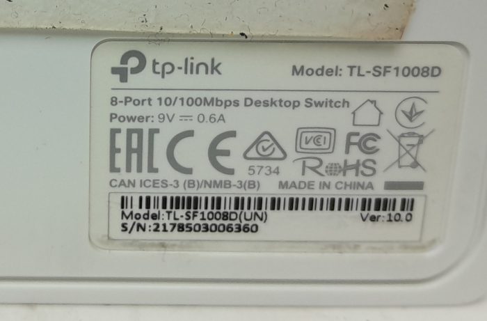 Joblot2x TP-Link TL-SF1008D Ver 6.1 & Ver 10 - 8-Port 10/100Mbps Desktop Switch - Image 3
