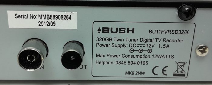 Bush BU11FVRSD32/X 320GB Twin Tuner Digital TV Recorder - Image 3