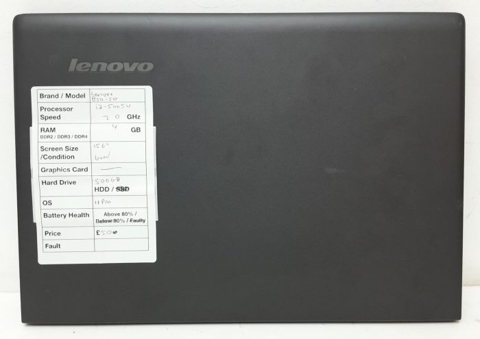 Lenovo B50-50 80S2 - i3-5005U 2.0GHz - 4GB Ram - 15.6" - 500GB HDD - Windows 11 Pro - Image 3