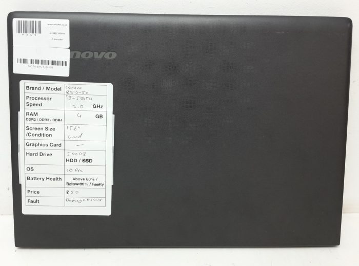 Lenovo B50-50 80S2 - i3-5005U 2.0GHz - 4GB Ram - 15.6" - 500GB HDD - Windows 10 Pro - Image 3