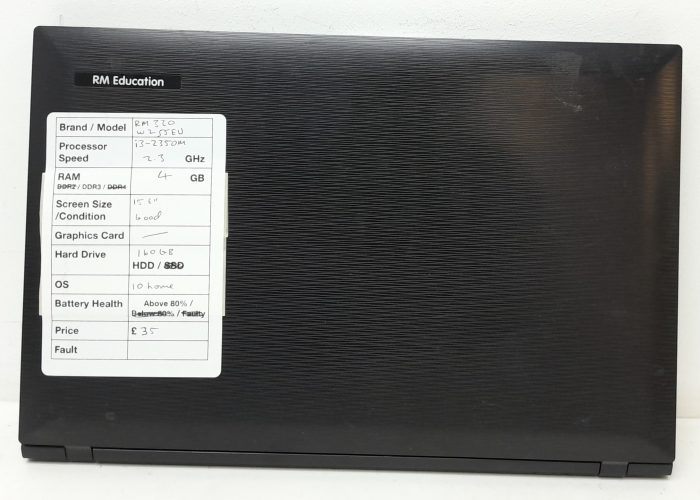 RM Education Notebook 320 W255EU - i3-2350M 2.3GHz - 4GB RAM - 15.6" - 160GB HDD - Windows 10 Home - Image 3