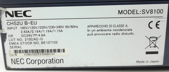 Nec SV8100 CHS2U-B-EU Telephone System - Image 3
