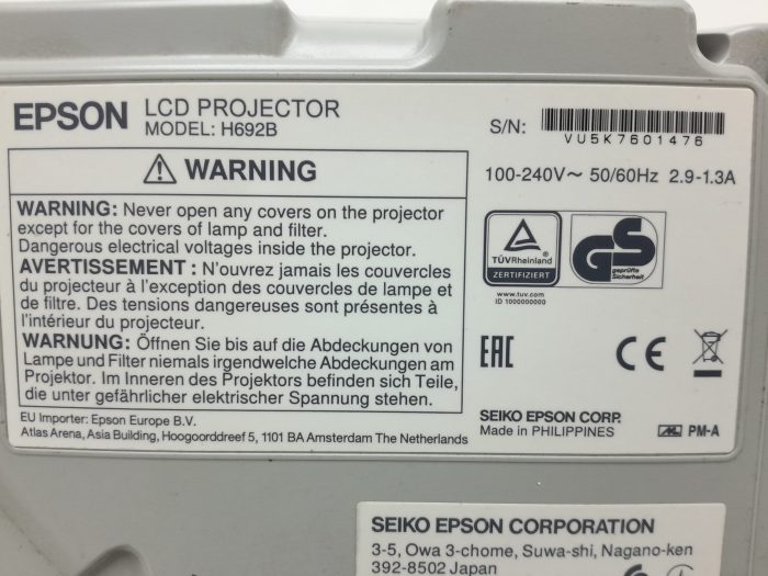 Epson H692B EB-X27 HDMI VGA LCD Projector with 4555 Lamp Hours Used - Image 3
