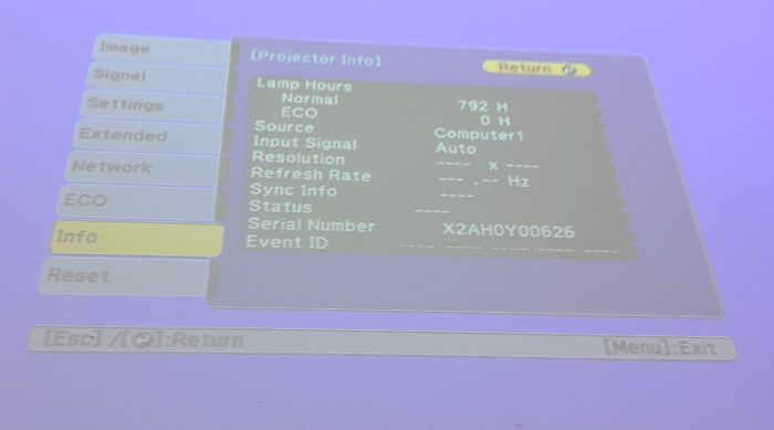 Epson EB-685W H744B HDMI VGA LCD Projector with 792 Lamp Hours Used - Image 2