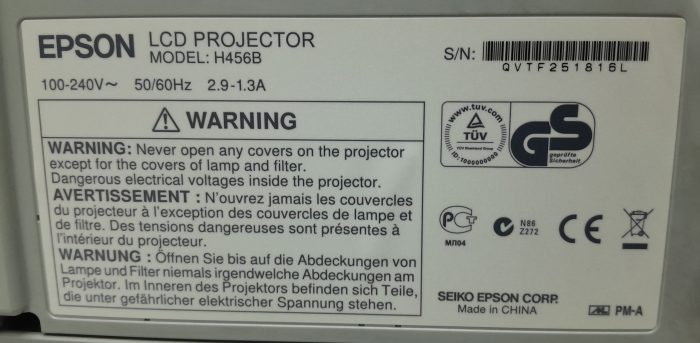 Epson EB-470 H456B HDMI VGA LCD Projector - Image 3