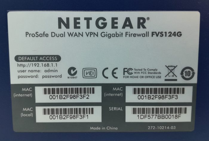 Netgear ProSafe FVS124G Dual WAN VPN Gigabit Firewall - Image 3
