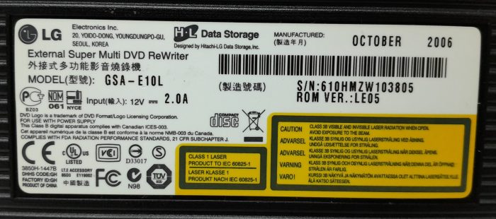 LG GSA-E10L External Super Multi DVD ReWriter Drive - Image 3