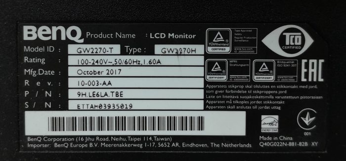 BenQ GW2270-T 21.5" HDMI VGA LCD Monitor - Image 3